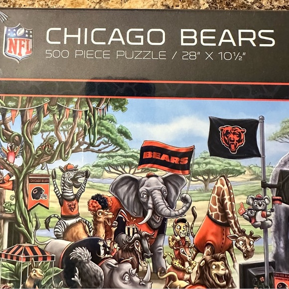 NEW Chicago Bears NFL Game Day at the ZOO 500 Piece Puzzle Sealed - Picture 2 of 4